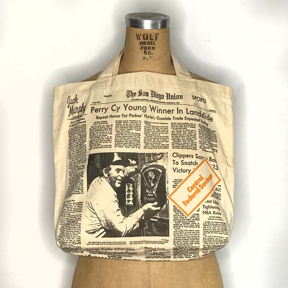 Bags Vintage San Diego Union Newspaper Tote Bag Poshmark